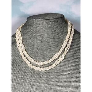 Necklace Freshwater Pearls Multi Strands 35” Vintage Estate